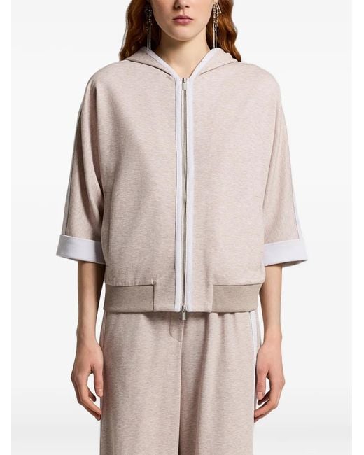 Peserico Natural Hooded Striped Jacket