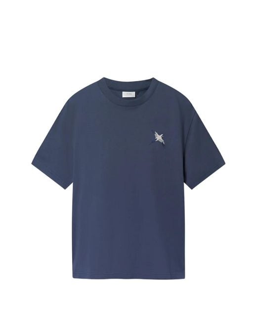 Axel Arigato Blue Micro Bee Bird Embroidered T-Shirt for men