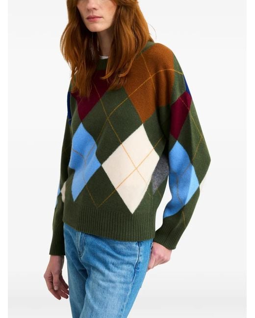 Pringle of Scotland Green Pullover Mit Argyle-Muster
