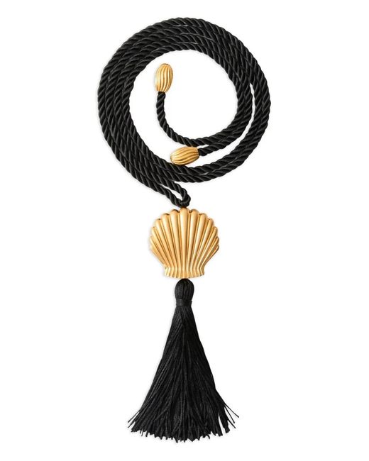 Julietta Black Éze Shell Tassel Necklace