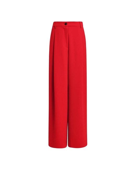 Essentiel Antwerp Red Kelsea Pleated Wide-Leg Trousers