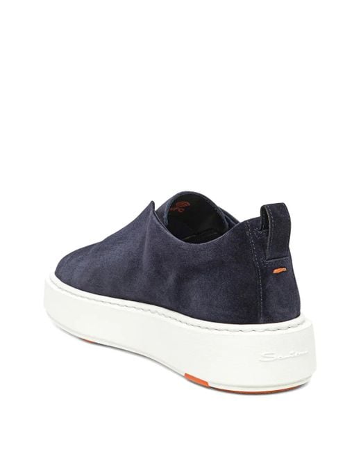 Santoni Blue Slip-On Sneakers