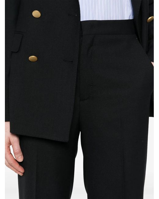 Tagliatore Black Double-Breasted Wool-Blend Blazer