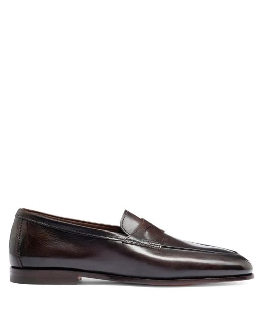 Santoni Black Carlo Loafers for men