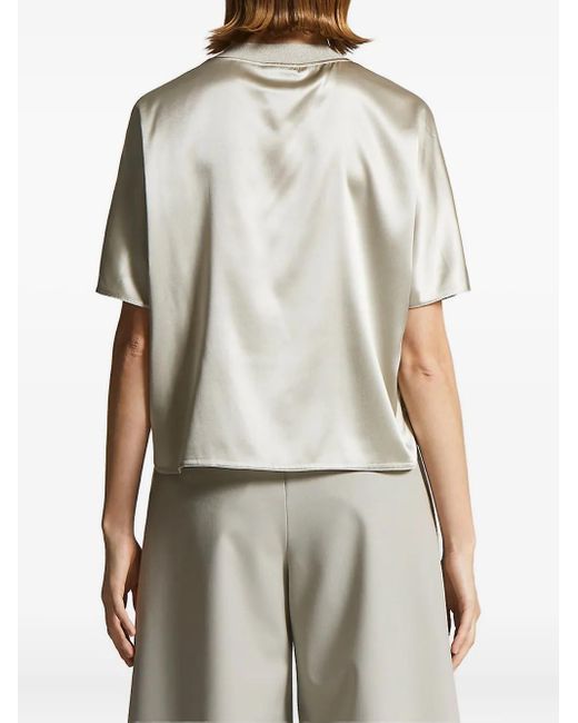 Peserico Green Frosted Landscape Silk Satin Tee