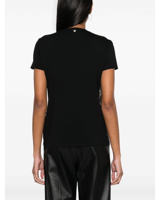 T-shirt superposé à motif cachemire Liu Jo en coloris Black