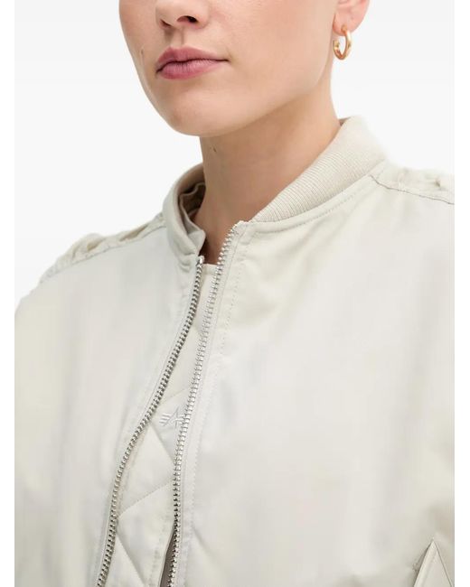 Alpha Industries Blue Ruched-Sleeve Hooded Jacket