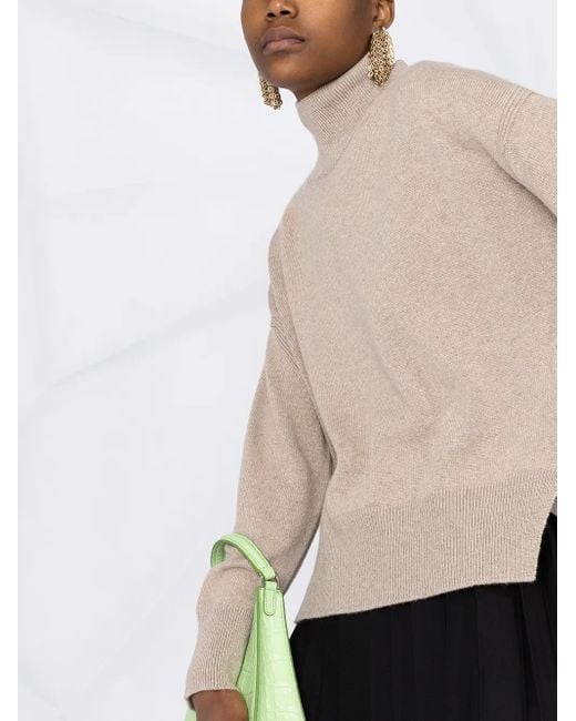 Barrie Natural Roll Neck Cashmere Jumper