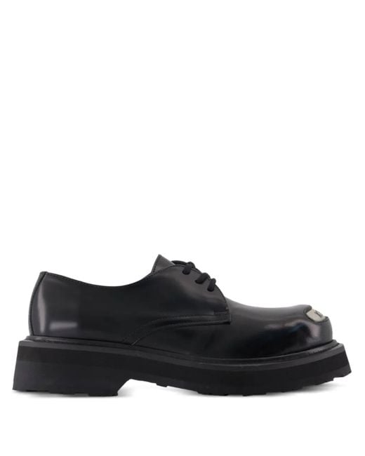KENZO Black 35Mm Smile Logo-Plaque Derby Shoes