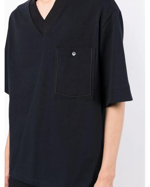 3.1 Phillip Lim Blue Contrast-Trim T-Shirt for men