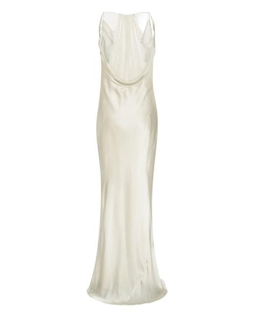 ROTATE BIRGER CHRISTENSEN White Abendkleid mit drapiertem Ausschnitt
