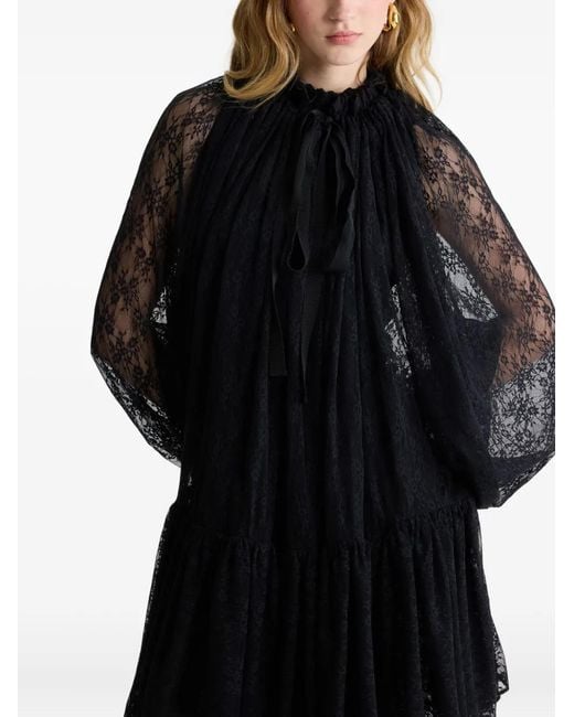 Patou Black Lace Mini Dress