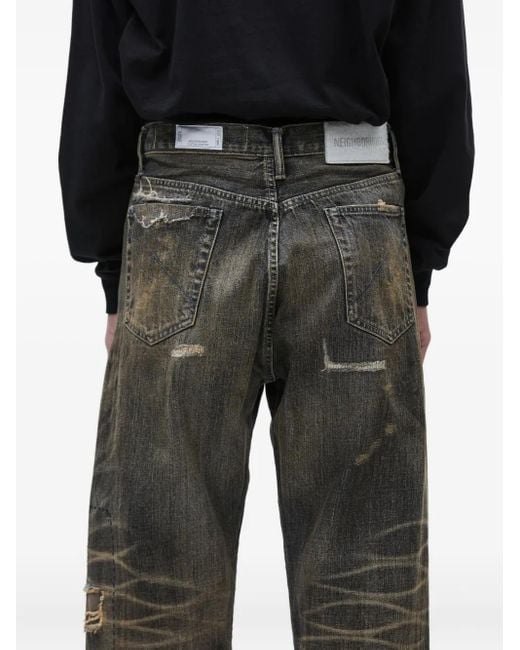 Jeans Con Effetto Vissuto di Neighborhood in Gray da Uomo