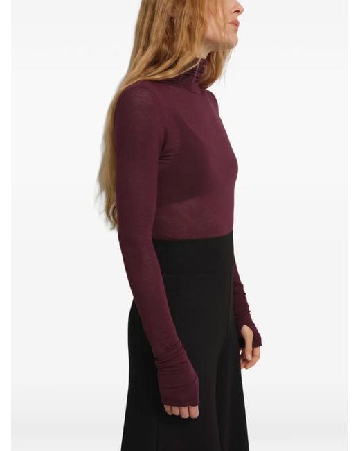 MARCELLA Purple Eloise Turtleneck Top