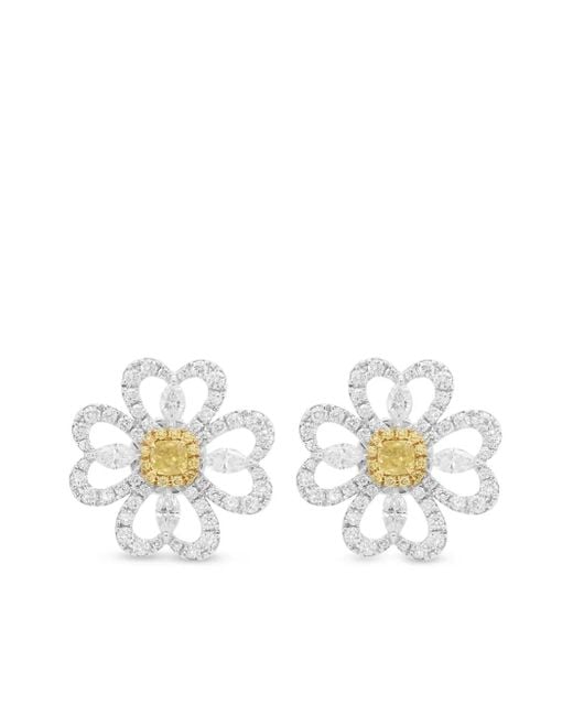 HYT Jewelry White Diamond Stud Earrings