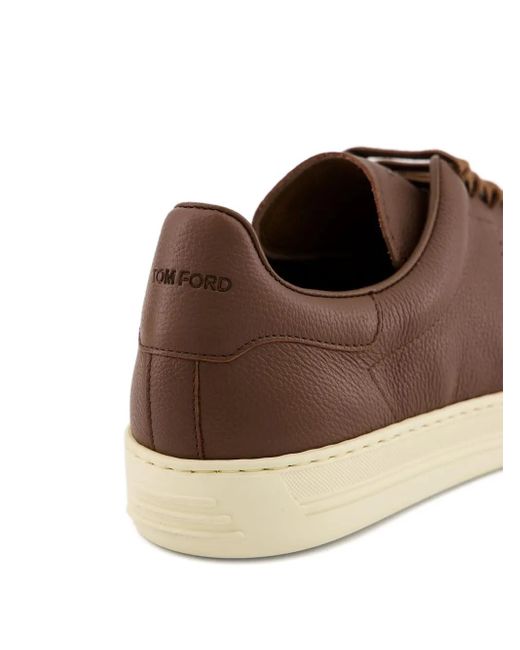 メンズ Tom Ford レザースニーカー Brown