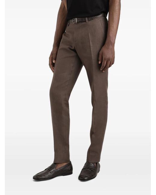 Dolce & Gabbana Brown Pressed-Crease Trousers for men