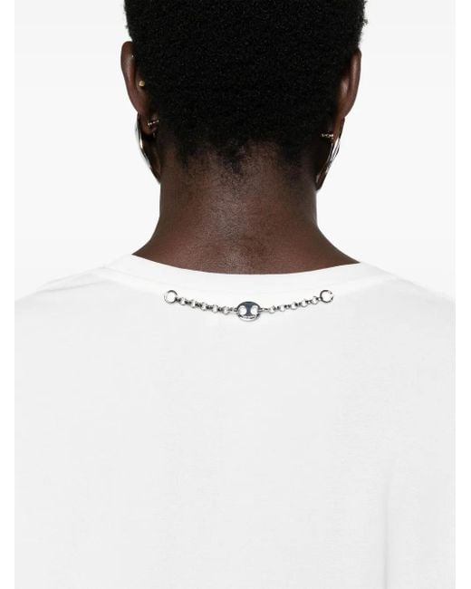 Rabanne White Paillette-Embellished Crepe T-Shirt