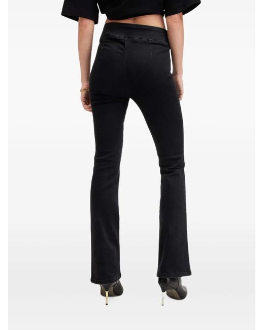AllSaints Black Dani Pull-On Flared Trousers