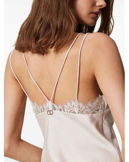 Twinset White Lace-Trimmed Top