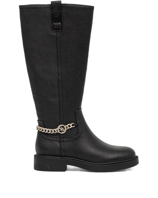 Guess Black 35Mm Fyonal Chain-Detail Boots