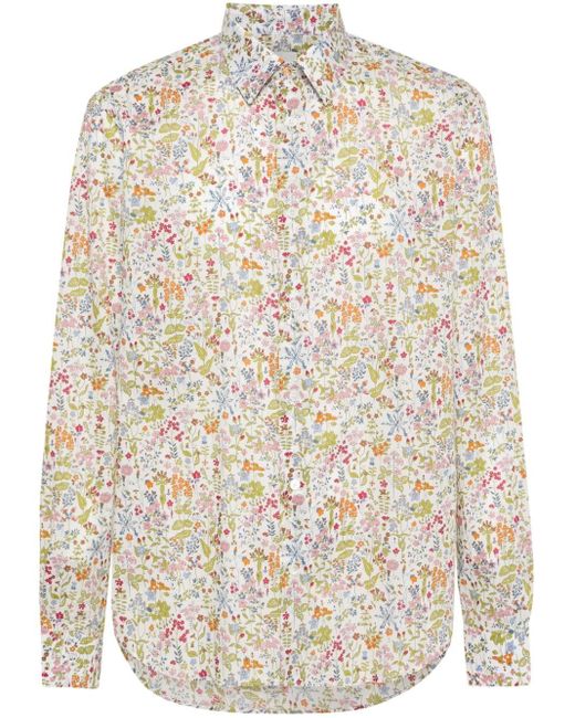 Paul Smith Overhemd Met Bloemenprint in het Natural voor heren