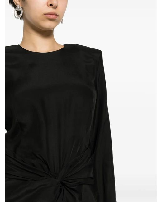 GAUGE81 Black Izu Knot-Detailed Silk Dress