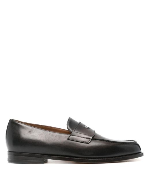 Doucal's Black Mario 50 Leather Loafers for men