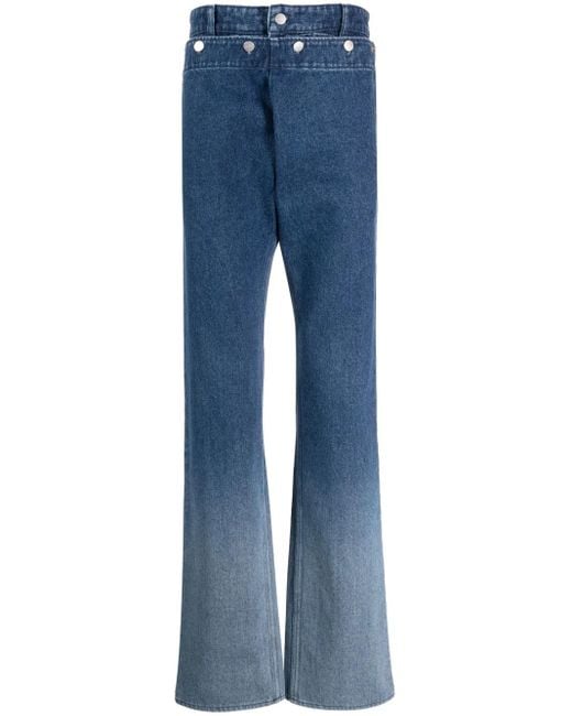 BOTTER Blue Double-Waistband Straight-Leg Jeans for men