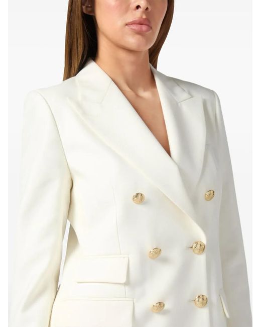 Philipp Plein White Marine-Fit Wool Blazer
