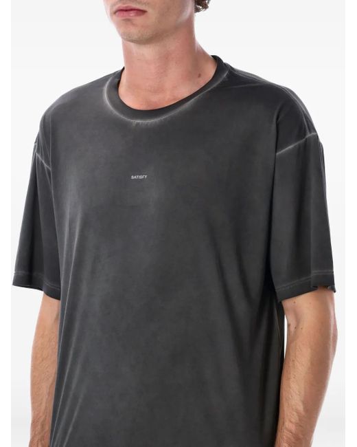 Satisfy Gray Auralite Logo-Print T-Shirt for men