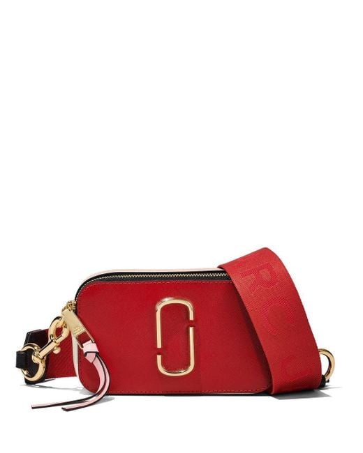 Marc Jacobs Leather The Colorblock Snapshot Crossbody Bag in Red | Lyst ...