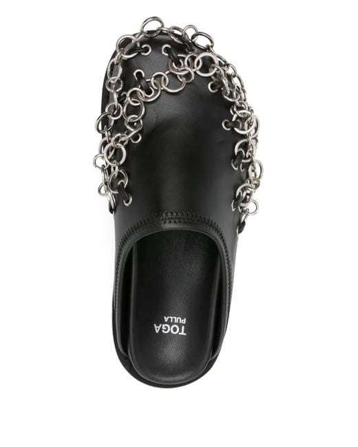 Toga Black Mules Mit Kettendetail