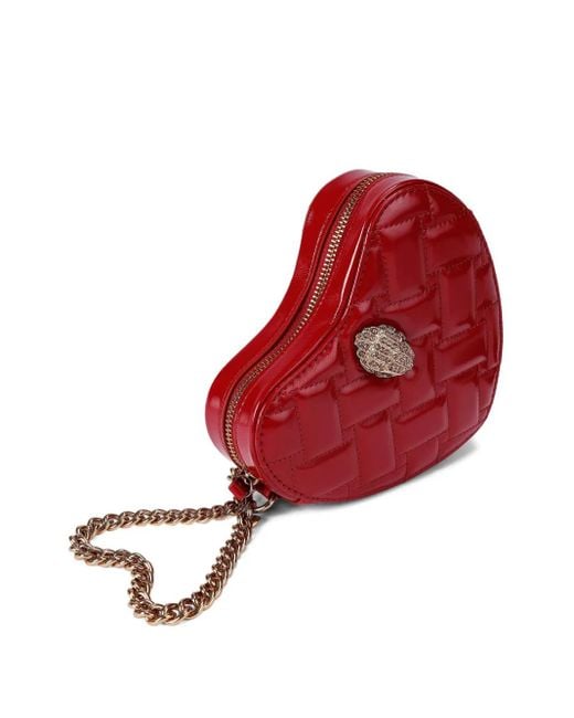 Kurt Geiger Red Mini Heart-Shape Quilted Shoulder Bag