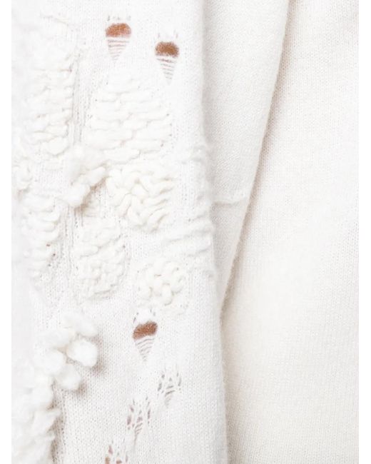 Barrie White Romantic Timeless Cashmere Round Neck Pullover