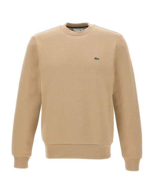 Felpa Girocollo Con Applicazione di Lacoste in White da Uomo