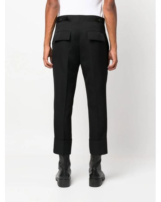 SAPIO Black Cropped Wool Trousers for men