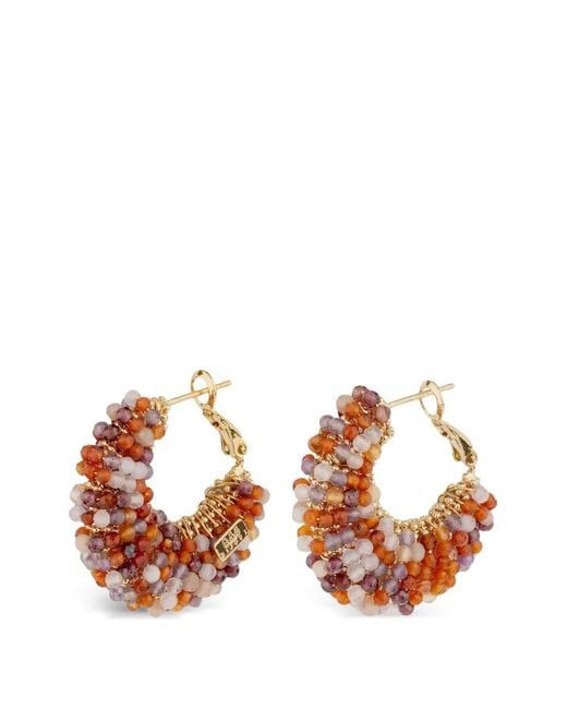 Gas Bijoux Metallic Izzia Beaded Hoop Earrings