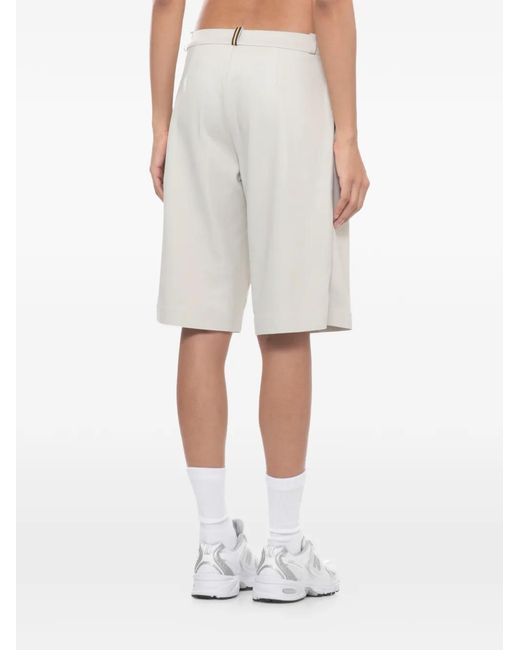 K-Way White Belt-Loop Bermuda Shorts