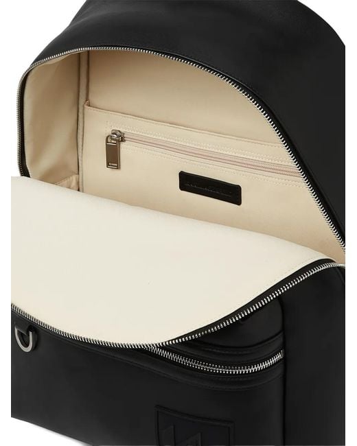 Karl Lagerfeld Black Logo-Patch Backpack for men