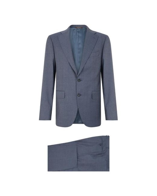 Canali Blue Single-Breasted Wool Jacket for men