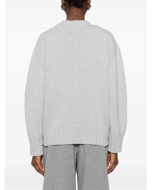 The Attico Gray Asymmetric-Hem Sweater