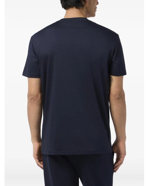 Billionaire Blue Round-Neck Logo-Embroidered T-Shirt for men