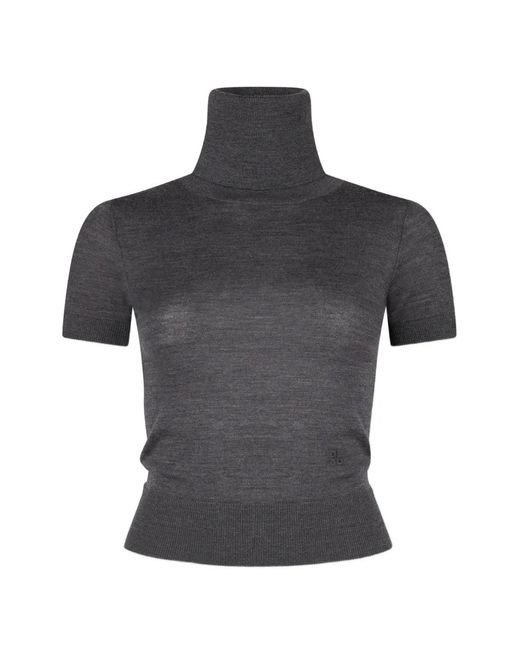 DSquared² Gray D2 Upside Down Short Sleeve Turtleneck Pullover