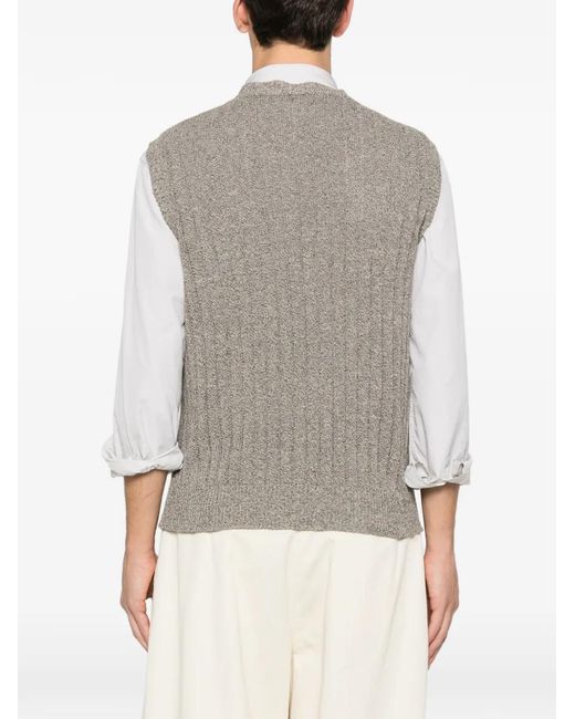 Barena Gray Cable-Knit Vest for men