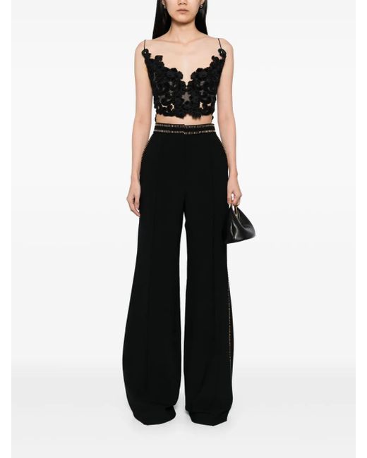 Elie Saab Black Stud Embellished Pants