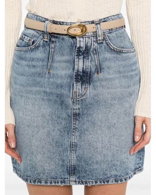 Marc O' Polo Blue Button-Fly Denim Short A-Line Skirt