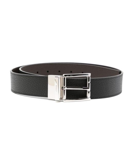 Bally Logo-engraved leather belt in Black für Herren