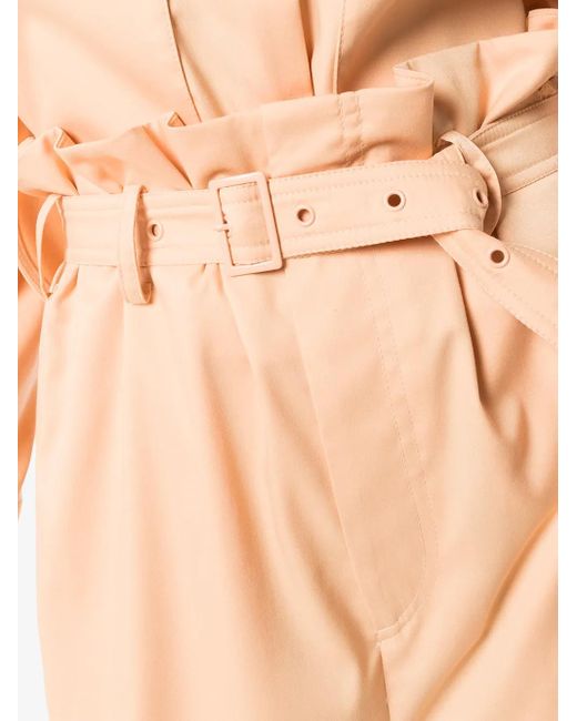 Low Classic Orange Pantalon À Taille Haute Ceinturée
