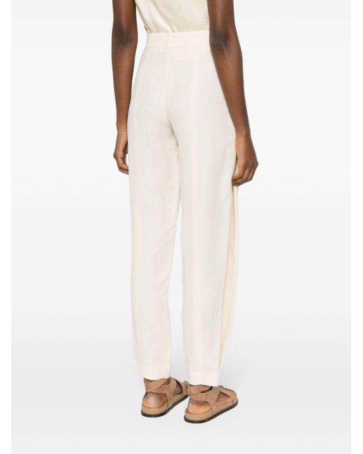 Ralph Lauren Collection White High-waisted Tapered Trousers